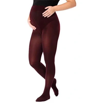 Image of Be Mammy Women&#039;s 1120 Maternity Tights, 100 den, Wine red, L