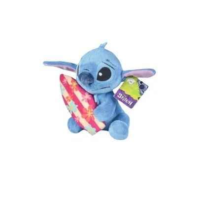 Image of Simba Disney Stitch With Surfboard 25cm, cuddly soft toy for kids and adults birthday gift, from 0 years