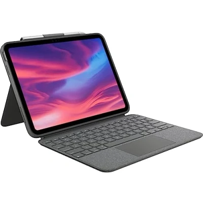 Image of Logitech Combo Touch Detachable Keyboard Case for iPad (10th gen) Grey German Layout