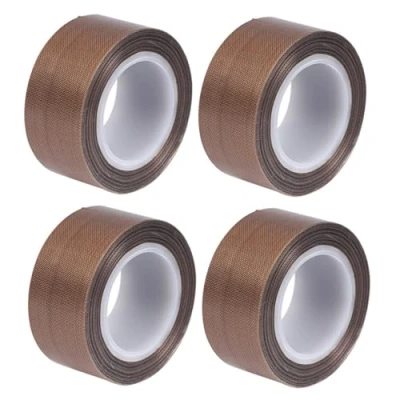 Image of 4PCS High Temp Tape 20mm x 10m, SopimusZ PTFE Tape, Teflon Temperature Adhesive Thickness 0.18 mm, for Vacuum Sealer Machine, Hand or Impulse Sealer, Heat Resistant Up to 300℃