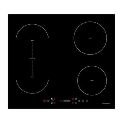 Image of Cookology CIBP600 59cm Wide Induction Hob 4 Cooking Zones with Touch Control, Bridging Function, Child Lock and Electric Plug Included in Black