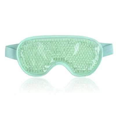 Image of TEEROVA Cooling Eye Mask with Gel Bead Reusable for Dark Circles, Puffy Eyes, Dry Headaches, Migraines, Sinus (Green)