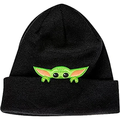 Image of Star Wars Mandalorian Baby Yoda Child Winter Beanie Cap Black