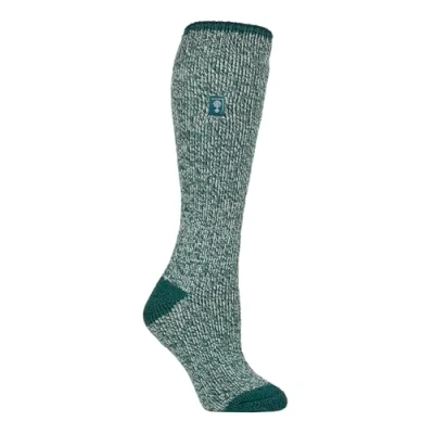 Image of Women&#039;s 1 Pair SOCKSHOP Heat Holders 2.3 TOG Original RHS The Royal Horticultural Society Thermal Wellington Boot Socks Teal Green Twist 4 8