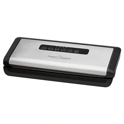 Image of ProfiCook PC VK 1146 800 mBar Black, Stainless Steel Vacuum Sealer envasadora (Black, Steel, mBar, Vac Seal, Sensor, Touch, 120 W)