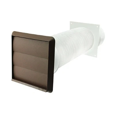 Image of Spares2go Exterior Wall Ducting Kit for Bosch Cooker Hoods (Brown, 4&quot; / 102mm)