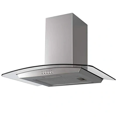 Image of SIA CGH60SS 60cm Stainless Steel Curved Glass Chimney Cooker Hood Extractor Fan