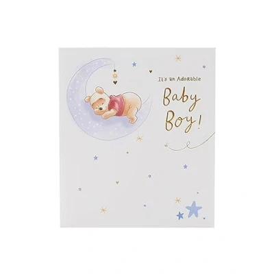 Image of Winnie The Pooh New Baby Boy Card for Him/Her/Friend Blue Moon Design