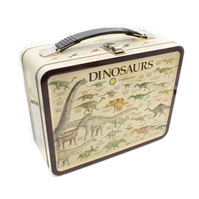Image of Aquarius 48183 Smithsonian Dinosaurs Large Tin Box, Multi Colored, 8 inch