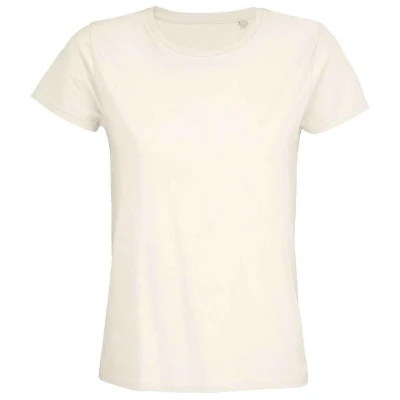Image of SOLS Womens/Ladies Pioneer Organic T Shirt (Off White) Cotton Size Large