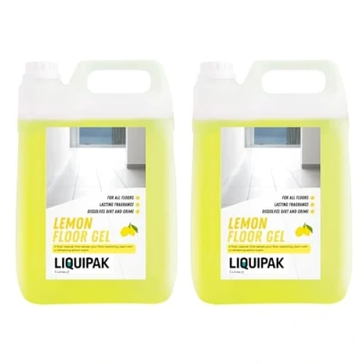 Image of Liquipak Lemon Floor Gel Fragrance Cleaner, Sparkling Clean Results, Concentrated, Multi Surface 2x5 Litres