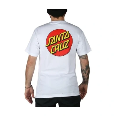 Image of SANTA CRUZ Men&#039;s S/S T Shirt Classic Dot Skate Shirt, White, Medium