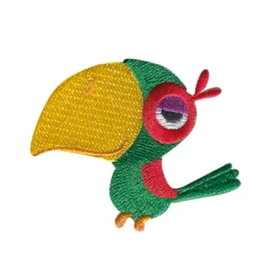 Image of Parrot Pirate Bird Animal Iron On Patches Adhesive Emblem Stickers Appliques, Size: 6,1 x 5 cm