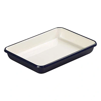 Image of Tala Originals Enamelled Indigo &amp; Ivory Roaster 33x24x5cm