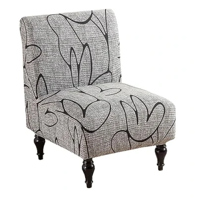 Image of JHLD Stretch Armless Accent Chair Covers, Spandex Slipcovers Printed Soft With Elastic Bottom Non Slip Armchair Covers For Living Room Q 1 Piece