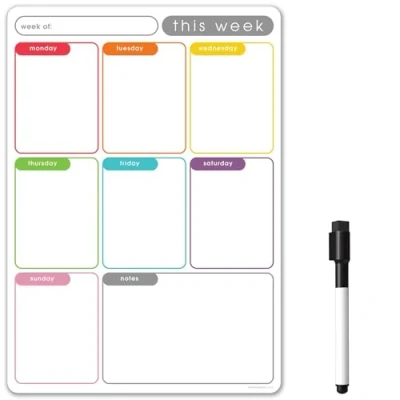 Image of TMS A3 Magnetic Weekly Planner Whiteboard for Fridge Dry Wipe Meal Planner, Calendar or Memo Board Plan Family Business Tasks Erase To Do List Magnet with 1 Pen [42 x 30cm]
