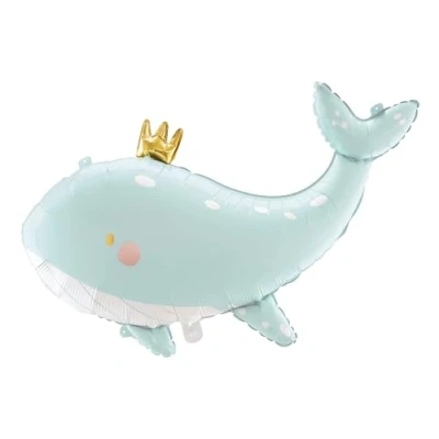 Image of PartyDeco Whale Foil Balloon 93 x 60 cm Sky Blue