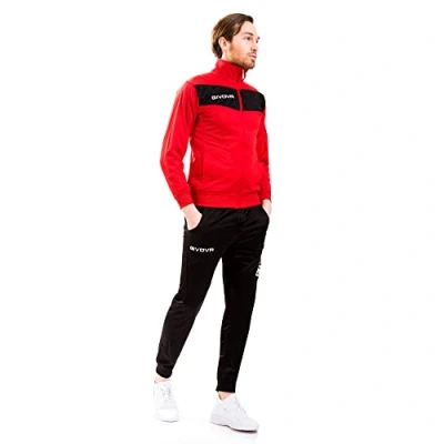 Image of Givova Visa, Men&#039;s Gym Suit, Multicoloured(red/black),M