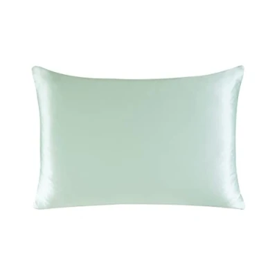 Image of townssilk Both Side 100% 19mm Silk Pillowcase 50x70cm Pillow Case Cover with Hidden Zipper Lightgreen