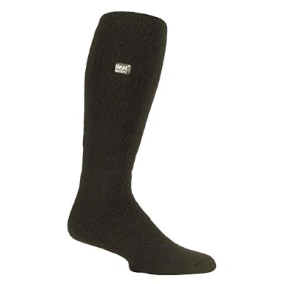 Image of HEAT HOLDERS LITE Mens Extra Long Knee High Plain Thin Thermal Socks for Wellington Boots (6 11 UK, Forest Green)