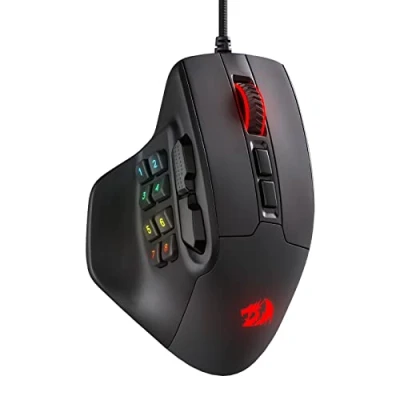 Image of Redragon M811 Aatrox MMO Gaming Mouse, 15 Programmable Buttons Wired RGB Gamer Mouse w/Ergonomic Natural Grip Build, 10 Side Macro Keys, Software Supports DIY Keybinds &amp; Backlit