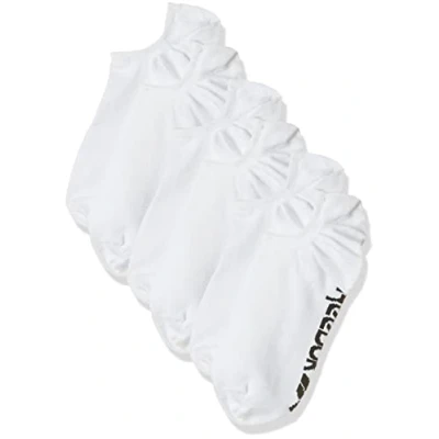 Image of Reebok Unisex Active Foundation 3 Pairs Invisible Socks, White, XS UK
