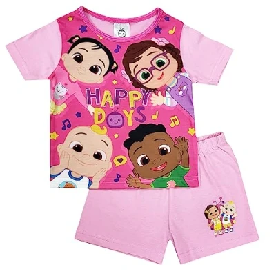 Image of Girls Cocomelon Short Pyjamas (Cocomelon Shorty Happy, 18 24 Months)