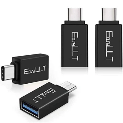 Image of EasyULT USB C to Adapter(4 Pack), Male 3.0 Female Adapter, High Speed Data Transfer, for Samsung Galaxy S8/S9, MacBook Pro, Air 2018, and More Type Devices(Black)