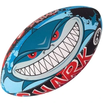 Image of Optimum Rugby Ball Balanced and Responsive for Accurate Handling Kicking of Top Performing Balls Perfect Training Gameplay 2 Ply 410g Shark Attack 5