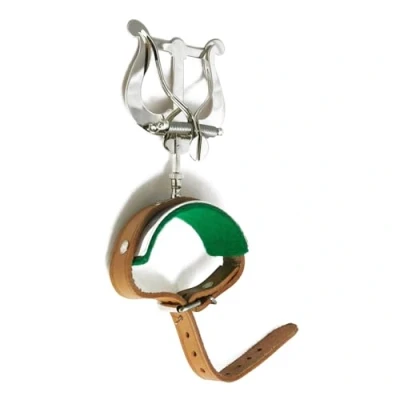 Image of Soundman® Marching Lyre for Transverse Flute Real Leather Lyra Music Stand Nickel Plated