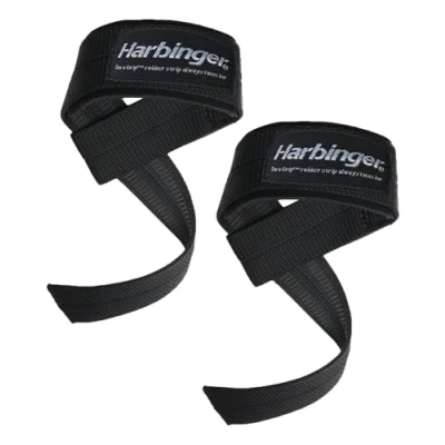 Image of Harbinger Unisex&#039;s Big Grip Padded Lifting Straps, Black, One Size