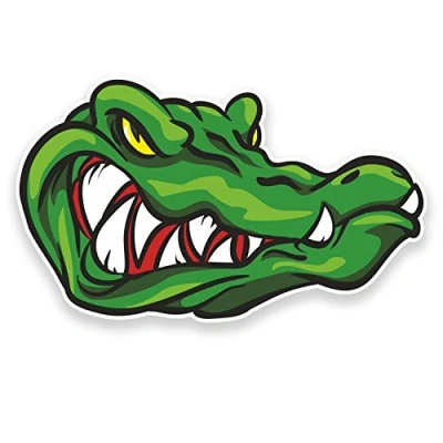Image of 2 x 10cm Crocodile Alligator Vinyl Sticker Laptop Helmet Car Bike Skate #9196 (10cm Wide 6cm High)
