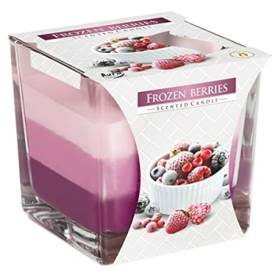 Image of Frozen Berries Scented Candle in Glass Jar 2 Wicks Assorted Fragrance Home Decor Xmas Gift