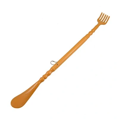 Image of Brown Plastic Handle Back Scratch Helper Massager 48 cm