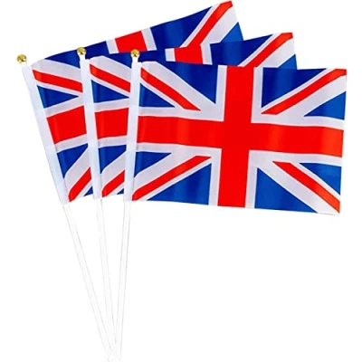 Image of 20pcs Union Jack Hand Flags Queen&#039;s Platinum Jubilee Waving Flag Royal Street Party Celebrations Sporting Events Pub BBQ Car Decorations