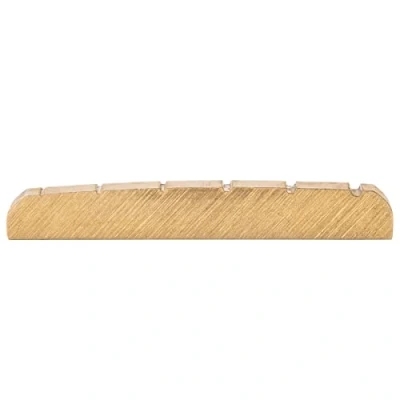 Image of Musiclily Basic 43mm Slotted Guitar Brass Nut for 6 String Electric Guitar, 43x3.5x6mm