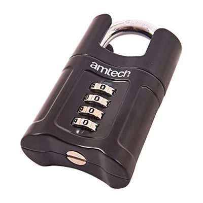 Image of Amtech T1147 50mm 4 Digit Combination Padlock Black