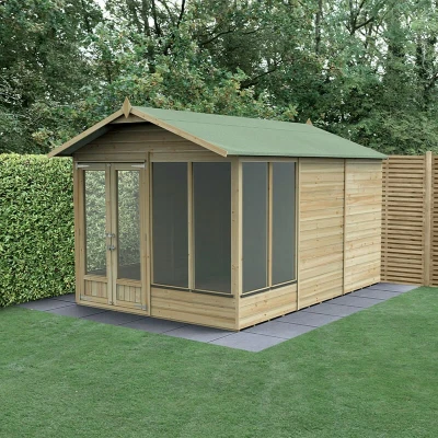 Image of 12&#039; x 8&#039; Forest Beckwood 25yr Guarantee Double Door Apex Summer House (3.6m 2.61m)