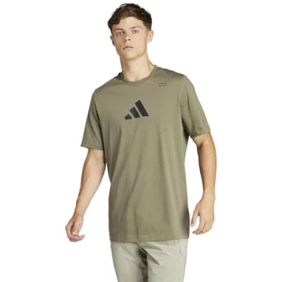 Image of adidas Performance ALL GYM Category Graphic Print Tshirt, Men&#039;s, Size: Small, Olive strata