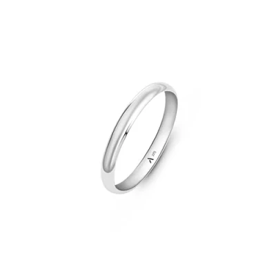 Image of Amberta Allure Women 9ct White Gold Wedding Ring: 2.5 mm Ring Size L