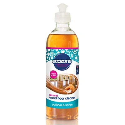Image of Ecozone Almond Natural Wood Floor Cleaner, Fast Drying Gentle Cleaning Solution for Wooden Flooring, Bleach Free Polish &amp; Shine, Preserves The Colour Finish, Vegan Friendly Eco Conscious (500ml)