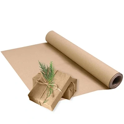 Image of Triplast Brown Eco Kraft Paper (500mm x 10m) Conscious &amp; Recyclable Multipurpose Wrapping Roll with a Premium Rustic Finish Ideal for Gift Wrapping, Parcel Packing, Arts Craft