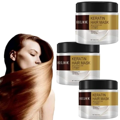 Image of Hair Mask Collagen, Collagen Treatment, Mask, Conditioner Conditioning Argan Oil Magical for All Types (3PCS)