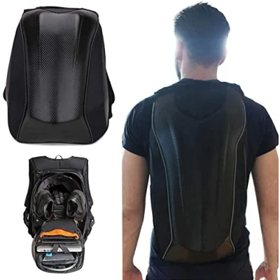 Image of AnXin Motorcycle Tail Bag,Motorbike Backpack Waterproof Saddlebags Luggage Bag Rear Seat Multifunctional PU Leather Saddle Bags Sport 8 Liters