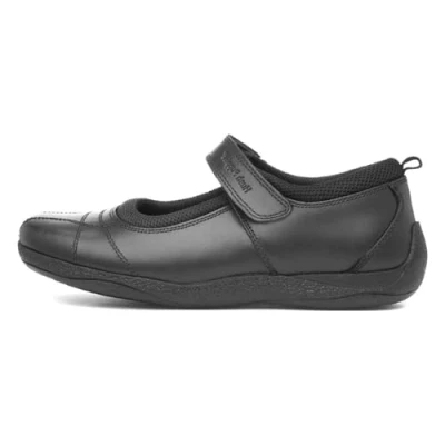 Image of Hush Puppies Clara Kids Black Leather School Shoe Size 12 Child UK
