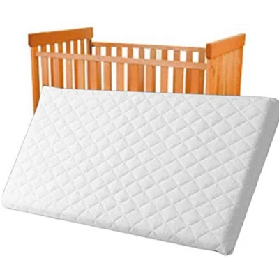 Image of Gax Baby Cot Bed Mattress Quilted Breathable Anti Allergenic Waterproof Cover for Toddler Pram, Swing, Cradle, Crib or Bassinet Foam Density 25HC (White, 120 x 60 10 cm)