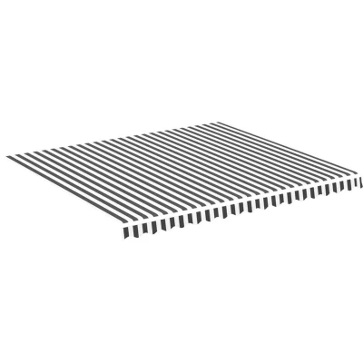 Image of vidaXL Replacement Fabric for Awning Anthracite and White 4x3.5 m