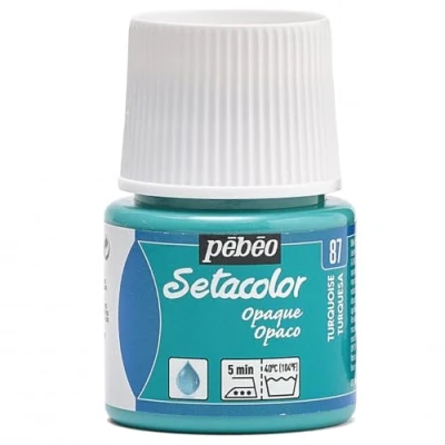 Image of PEBEO Setacolor Opaque Fabric Paint 45 Milliliter Bottle, Turquoise,Turquoise, 295 087