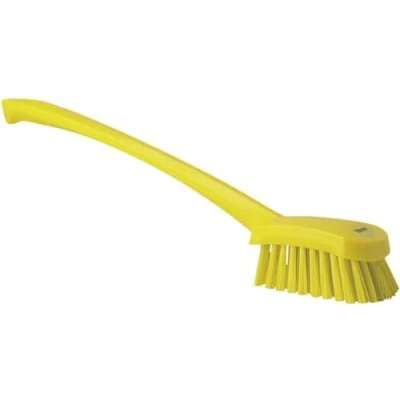 Image of Vikan 41866 Hand Held Brush, Polypropylene, Polyester Bristle, 15 3/4&quot;, Yellow
