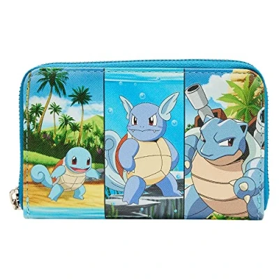 Image of Loungefly Pockemon Squirtle Evolution Zip Wallet, Multi, Wallet